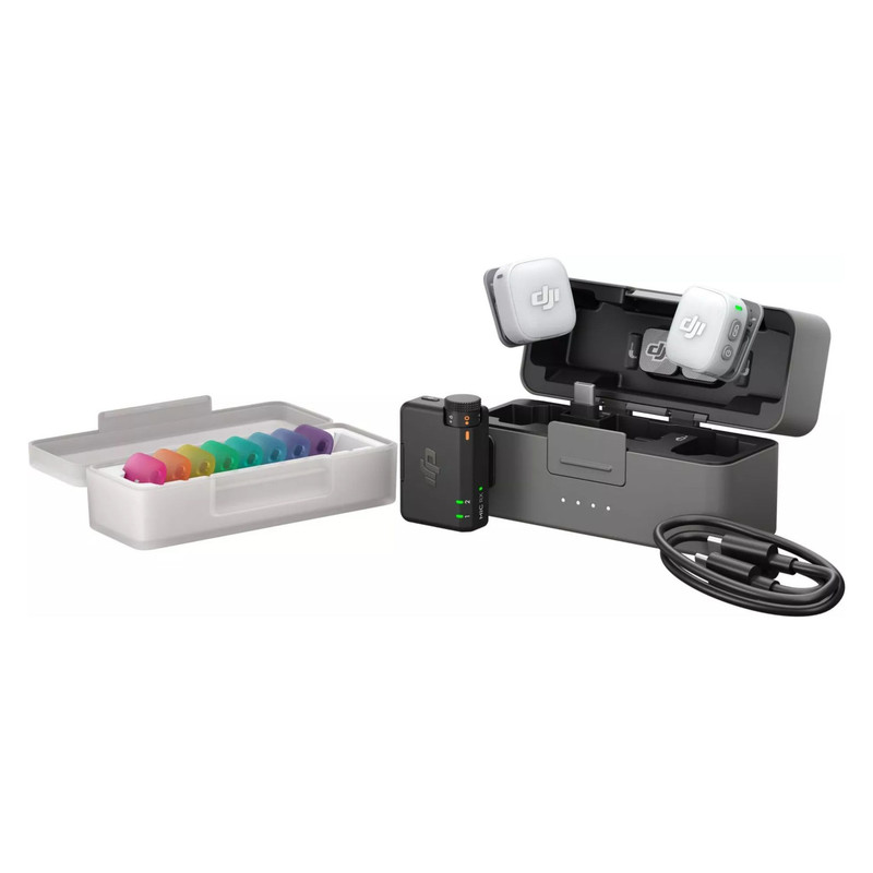 میکروفن یقه ای دی جی آی مدل DJI Mic Mini 2 (2 TX + 1 RX + Charging Case) با درگاه اتصال USB Type-C