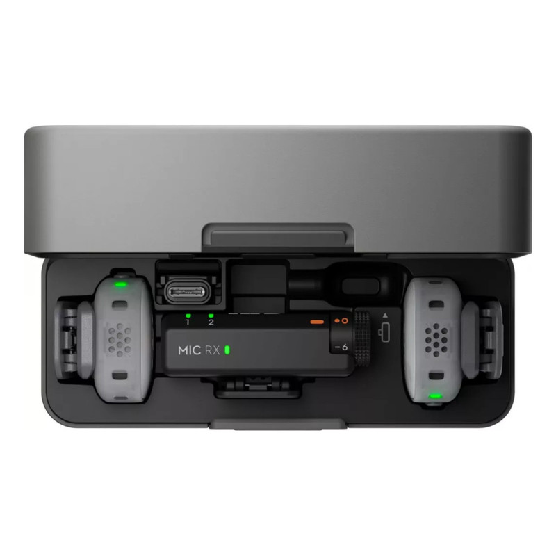 میکروفن یقه ای دی جی آی مدل DJI Mic Mini 2 (2 TX + 1 RX + Charging Case) با درگاه اتصال USB Type-C