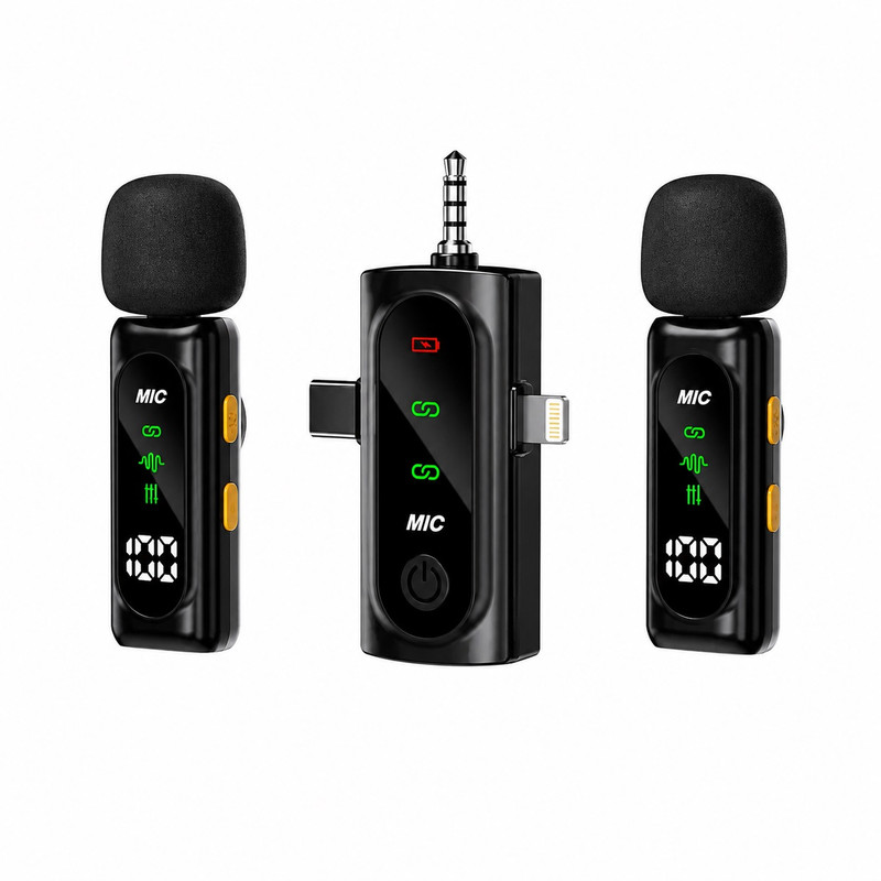 ست میکروفن بی سیم مدل T90pro با درگاه اتصال تایپ سی