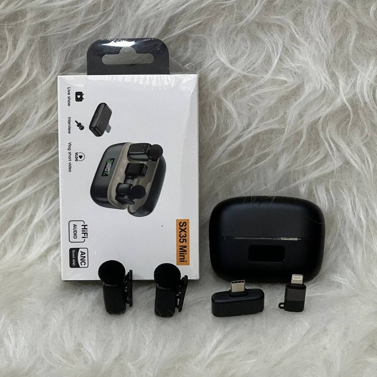ست میکروفن بی سیم مدل SX35 mini با درگاه اتصال تایپ سی