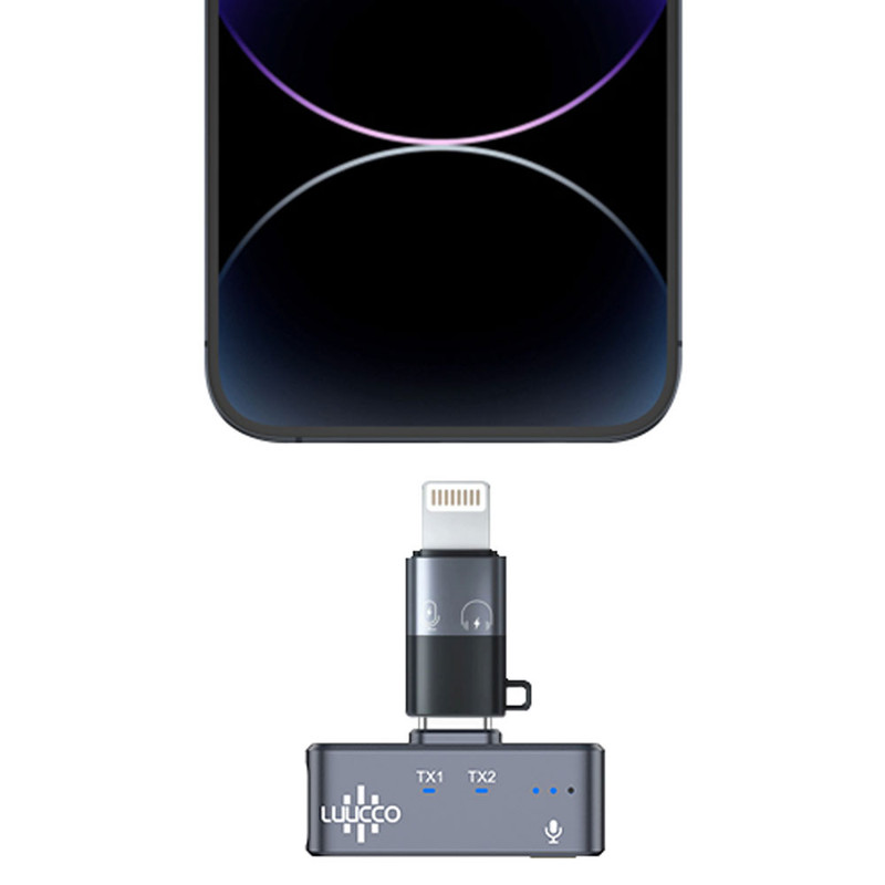 میکروفون یقه ای لوکو مدل AirWave Pro Combo با درگاه اتصال تایپ سی و جک 3.5 میلی متری