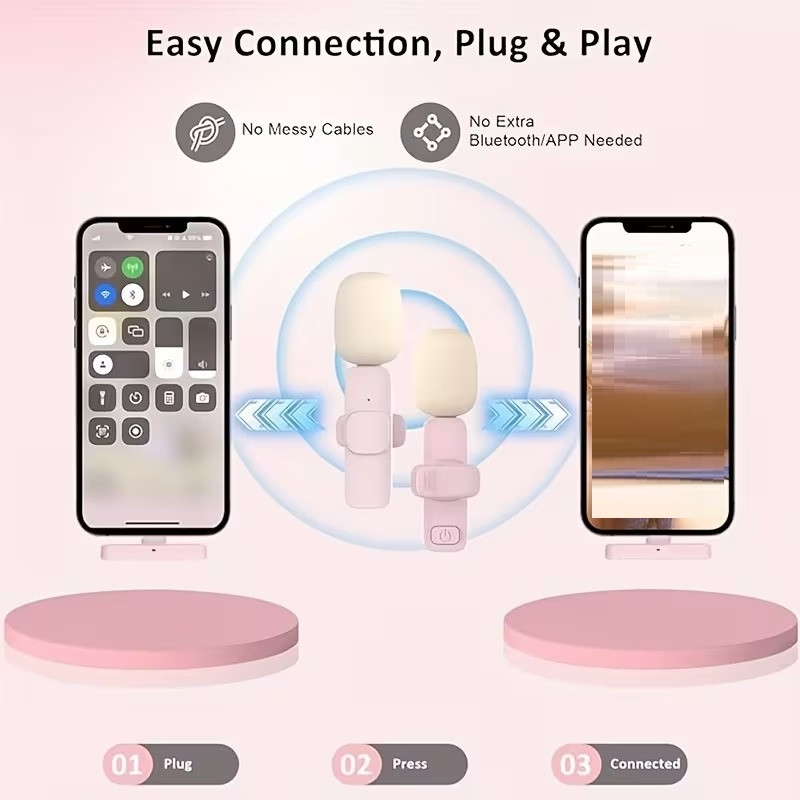میکروفن یقه ای مدل K9 Dual با درگاه اتصال تایپ سی