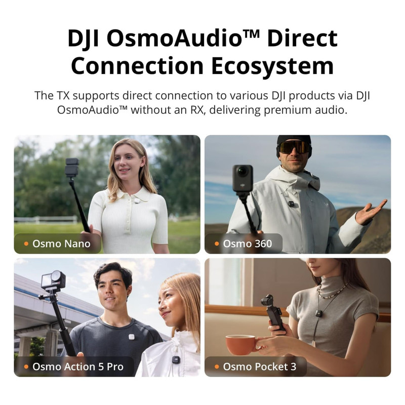 میکروفن بی سیم دی جی آی مدل DJI-mic-mini-transmitter-2TX با درگاه اتصال USB Type-C