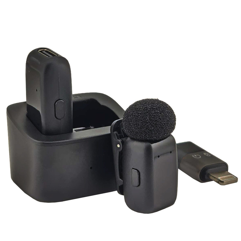 ست میکروفن بی سیم مدل SX-35 MINI با درگاه اتصال لایتنینگ و تایپ سی