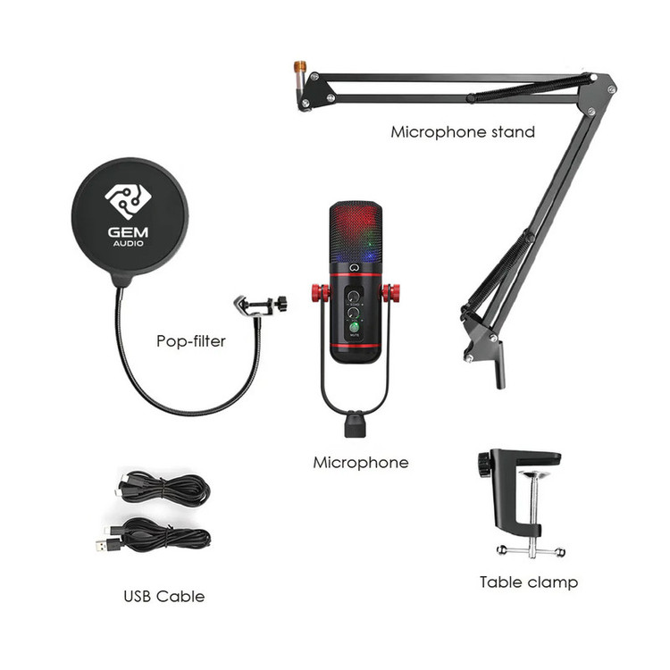 میکروفون کاندنسر جم آدیو مدل GA-200USB Kit