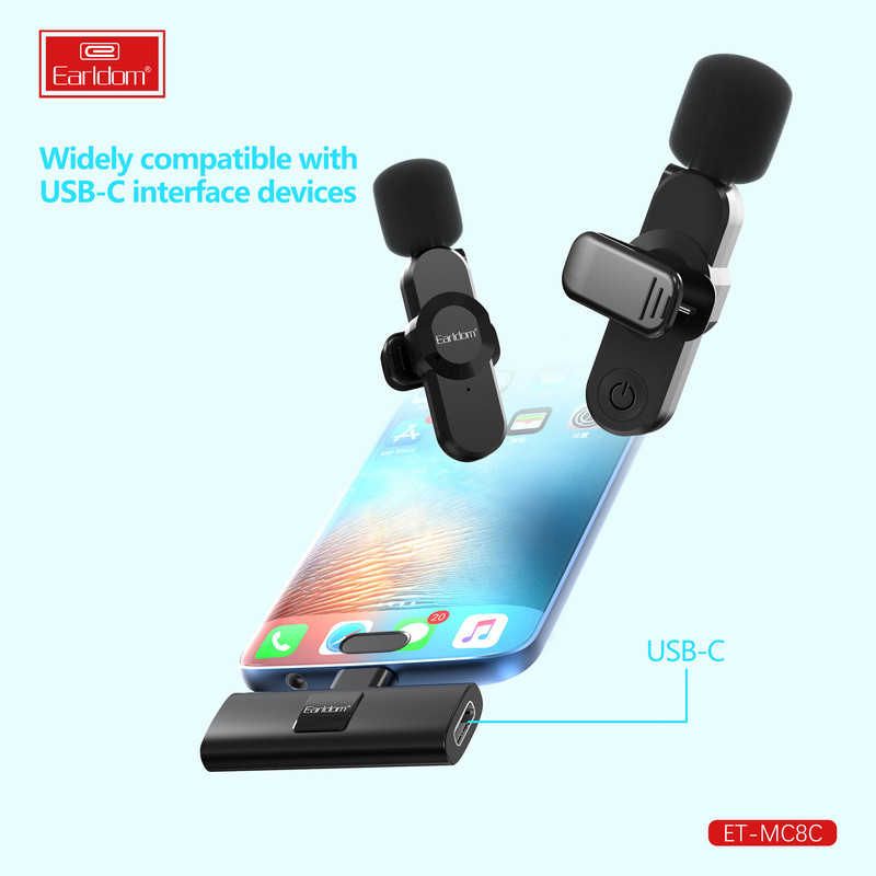 میکروفن یقه ای ارلدام مدل USB TYPE-C MC8C