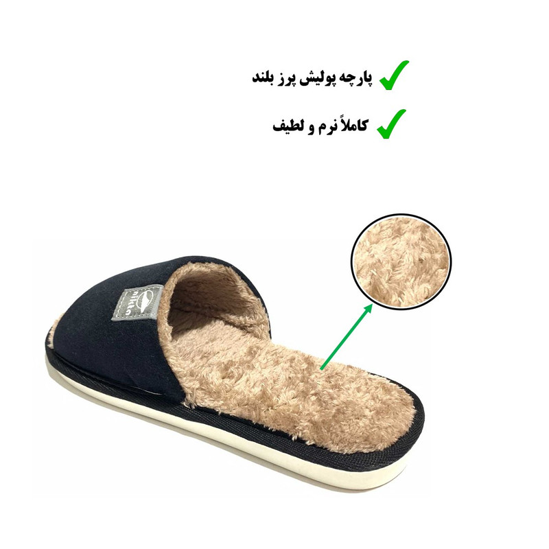 دمپایی حوله ای مردانه نیکتا مدل M-56 کد RS-BK-211
