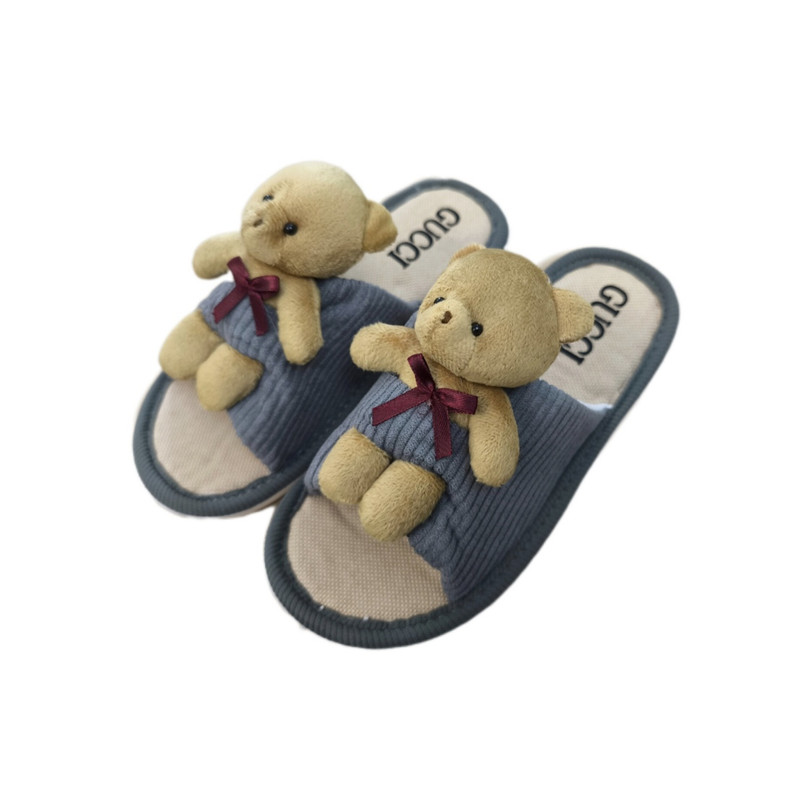 دمپایی حوله ای مدل خرسی PRSTK Teddy G