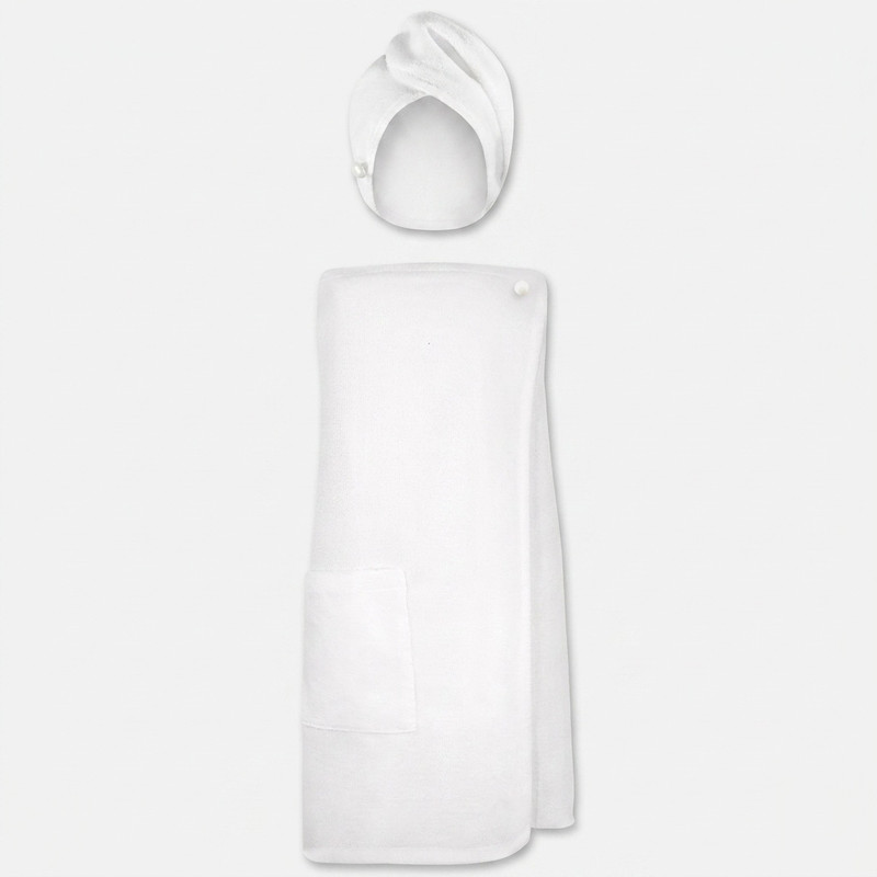 حوله استخری مدل دکلته کد 221    سایز 136×80 سانتی‌متر به همراه حوله کلاهی