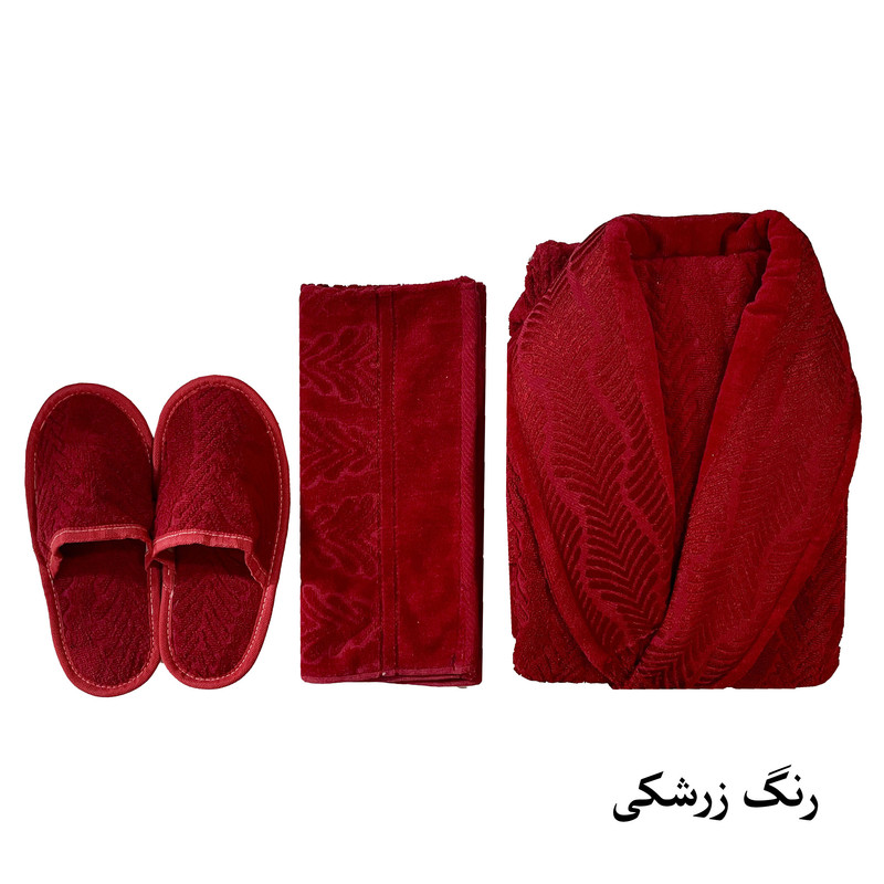 سرویس حوله پالتویی 3 تکه هنرمند مدل خوشه ای سایز 125