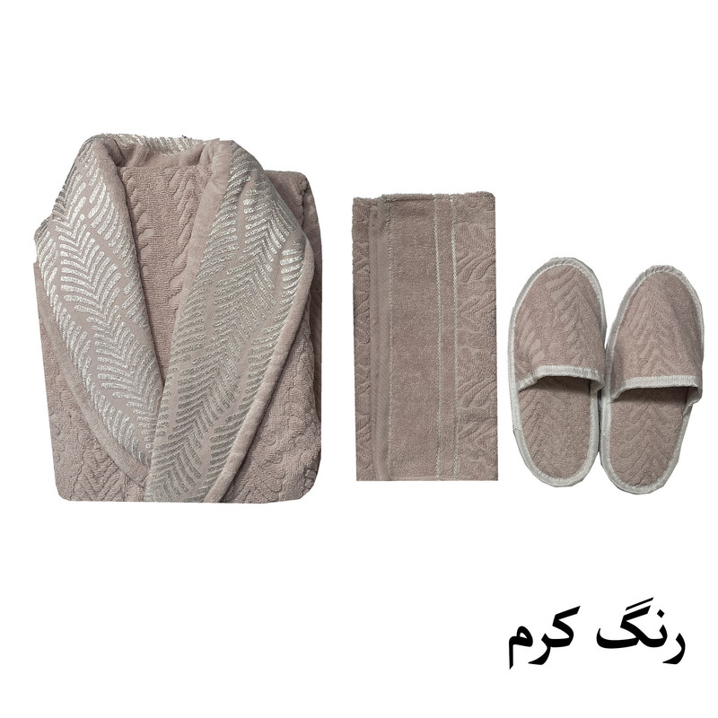 سرویس حوله پالتویی 3 تکه هنرمند مدل خوشه ای سایز 125