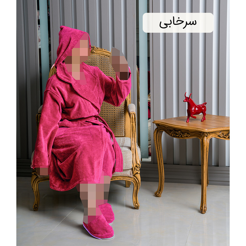سرویس حوله پالتویی 2 تکه دنیز طرح فیوره