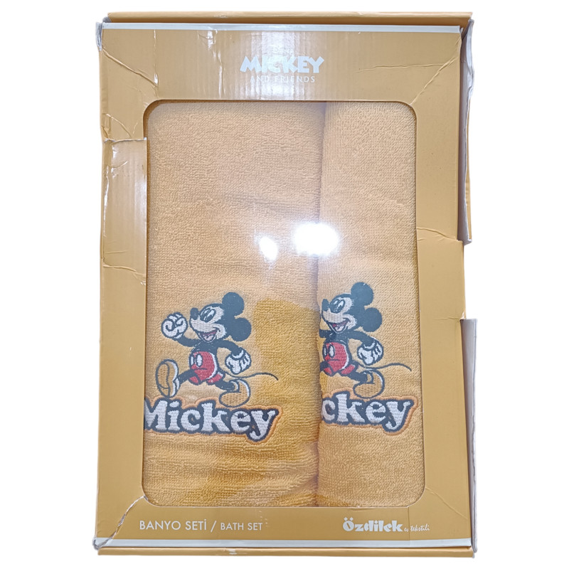 سرویس حوله 2 تکه ازدیلک مدل Mickey Mouse Happy