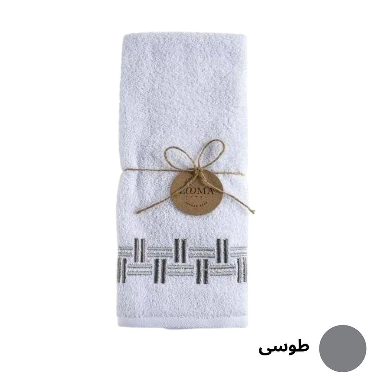 حوله دستی لوما مدل حاشیه گلدوزی خط موازی سایز 80x40 سانتی متر