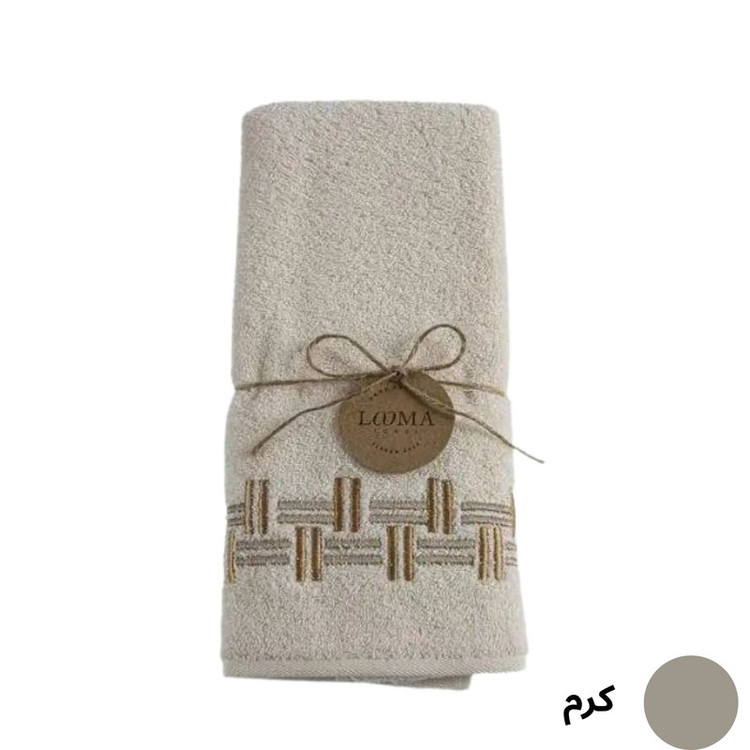 حوله دستی لوما مدل حاشیه گلدوزی خط موازی سایز 80x40 سانتی متر