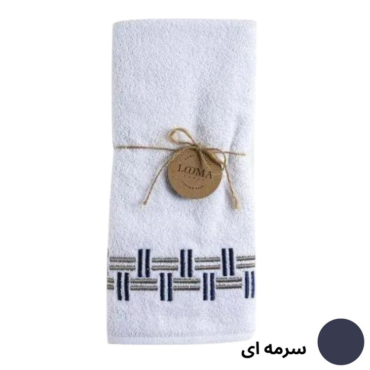 حوله دستی لوما مدل حاشیه گلدوزی خط موازی سایز 80x40 سانتی متر