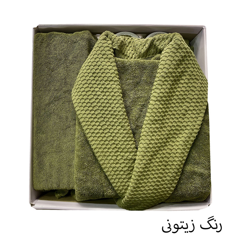 سرویس حوله پالتویی 3 تکه هنرمند مدل جی جی سایز 125