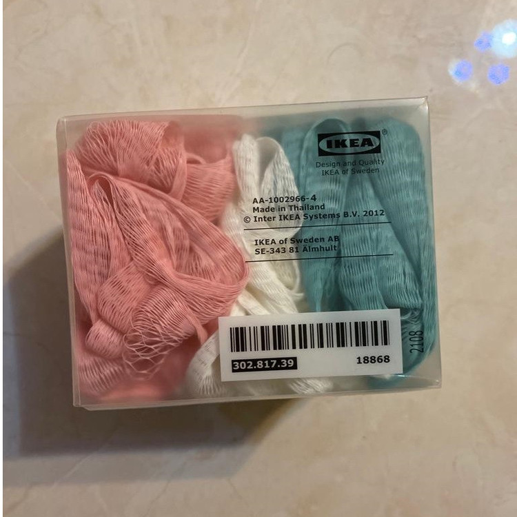 لیف حمام ایکیا مدل 3رنگ بسته 3 عددی
