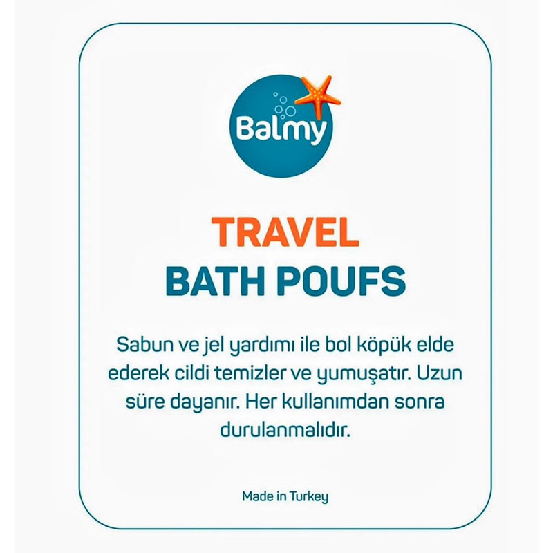 لیف حمام توری بالمی مدل TRAVEL بسته 3 عددی