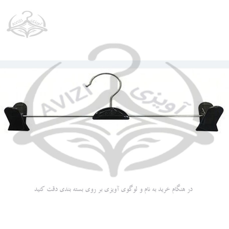 چوب لباسی مدل دوگیره شلوار کد 102 بسته 12 عددی