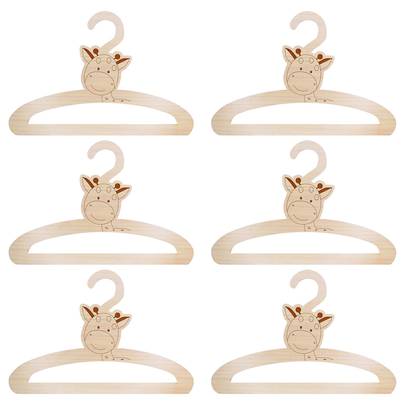چوب لباسی کودک مدل زرافه بسته 6 عددی