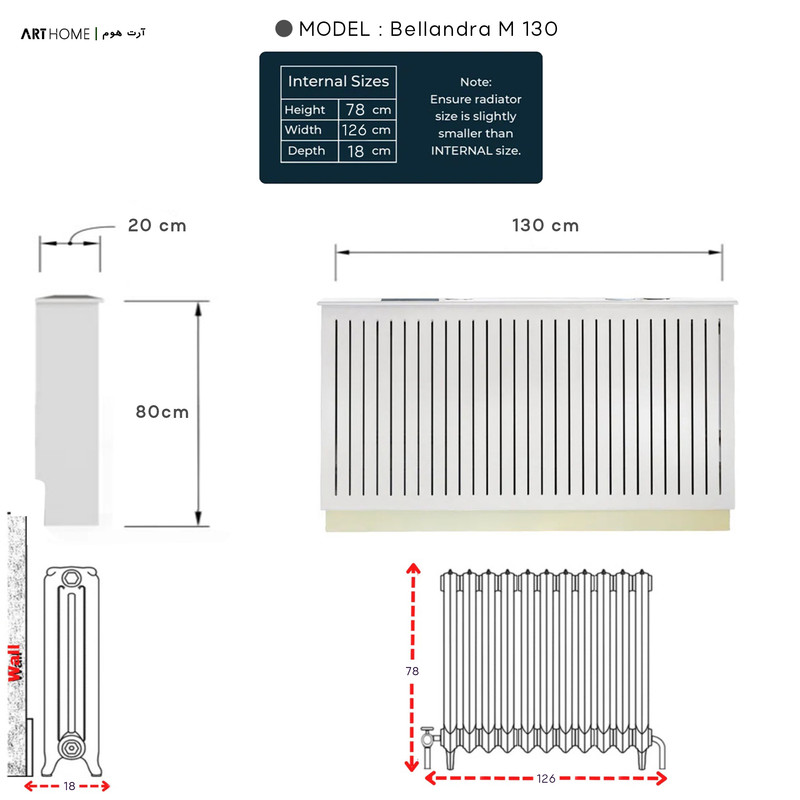 کاور رادیاتور آرت هوم مدل bellandra-M130