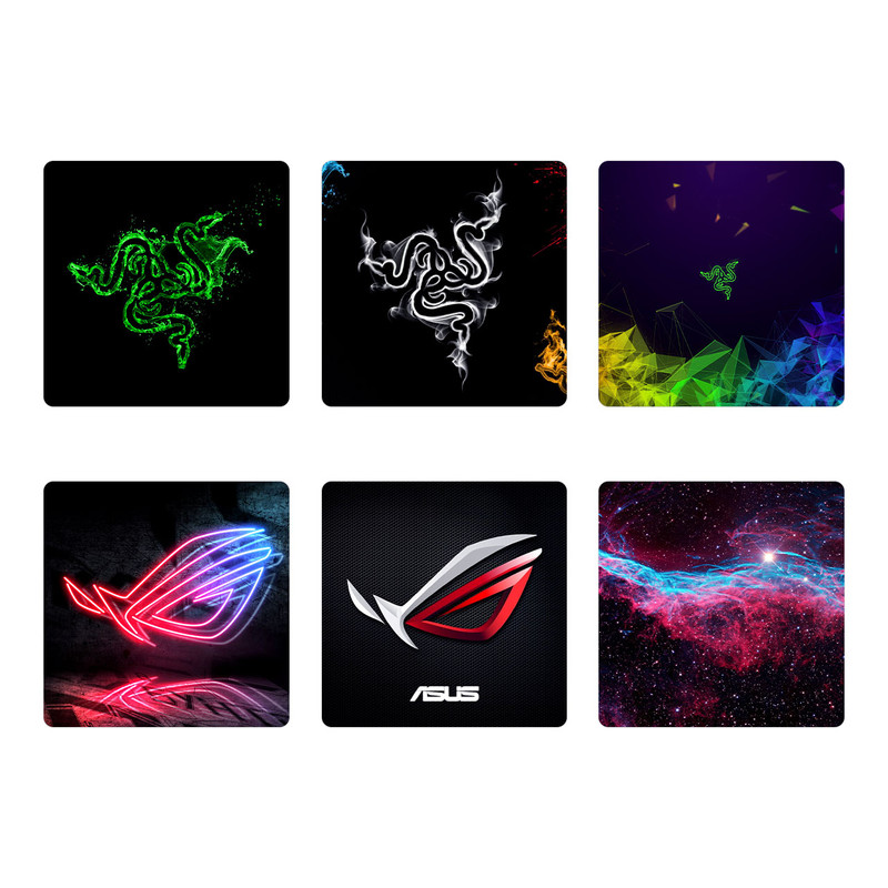 زیر لیوانی طرح Asus-Razer مدل set19 مجموعه 6 عددی