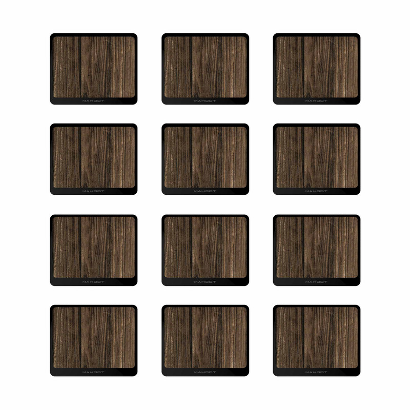 زیر لیوانی ماهوت مدل Dark-Walnut-Wood بسته 12 عددی