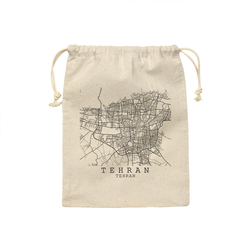 کیسه نان و سبزی ترمه طراحان ایده مدل نقشه شهر تهران کد map0526 - S سایز 19x19 سانتی متر