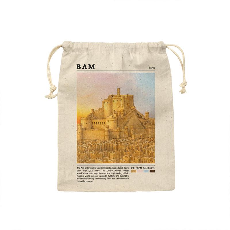 کیسه نان و سبزی ترمه طراحان ایده مدل ارگ بم کد map0833 - S سایز 19x19 سانتی متر