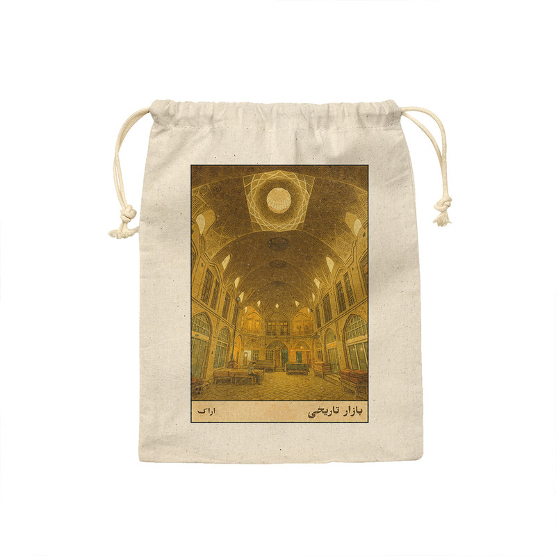 کیسه نان و سبزی ترمه طراحان ایده مدل کارت بازار تاریخی اراک کد map1515 - M سایز 23x33 سانتی متر