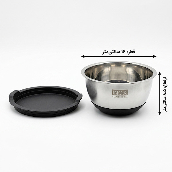 لگن آشپزخانه اینوکس طرح کف سلیکونی مجموعه ۶ عددی