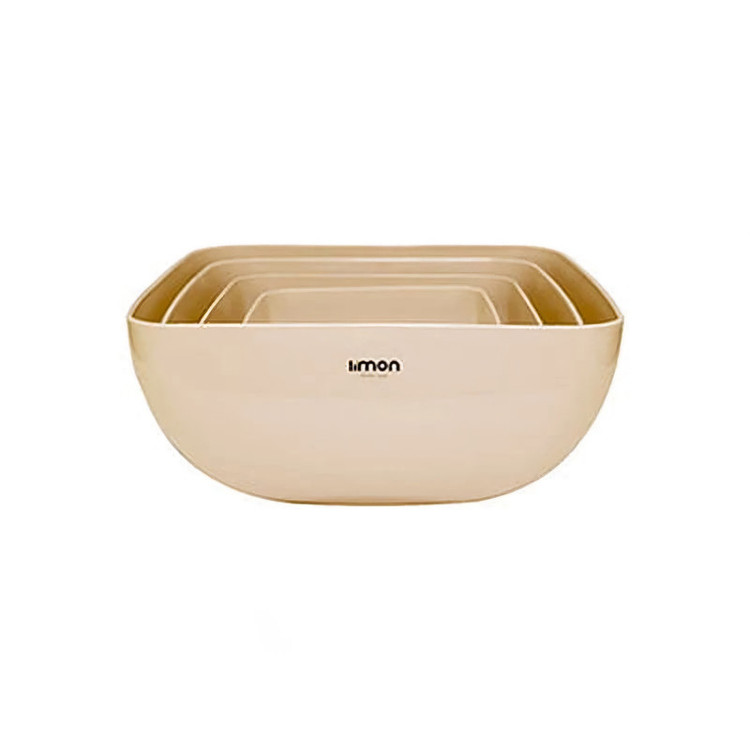 ست لگن لیمون مدل مربع کد HS9963 مجموعه 4 عددی