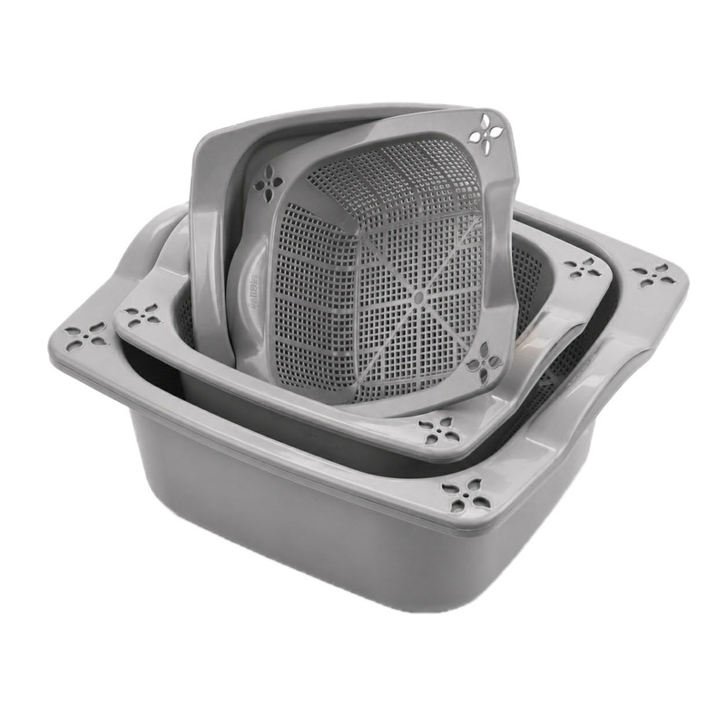 آبکش و لگن نورپلاستیک مدل پردیس مجموعه 6 عددی