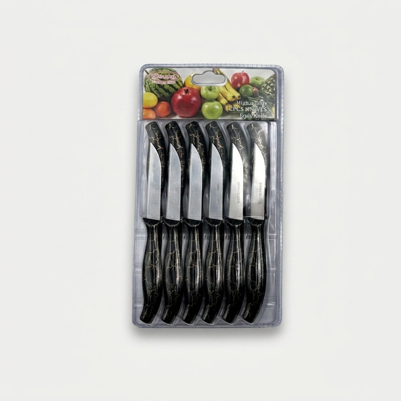 چاقو میوه خوری طرح سنگ کد 570 بسته 12 عددی
