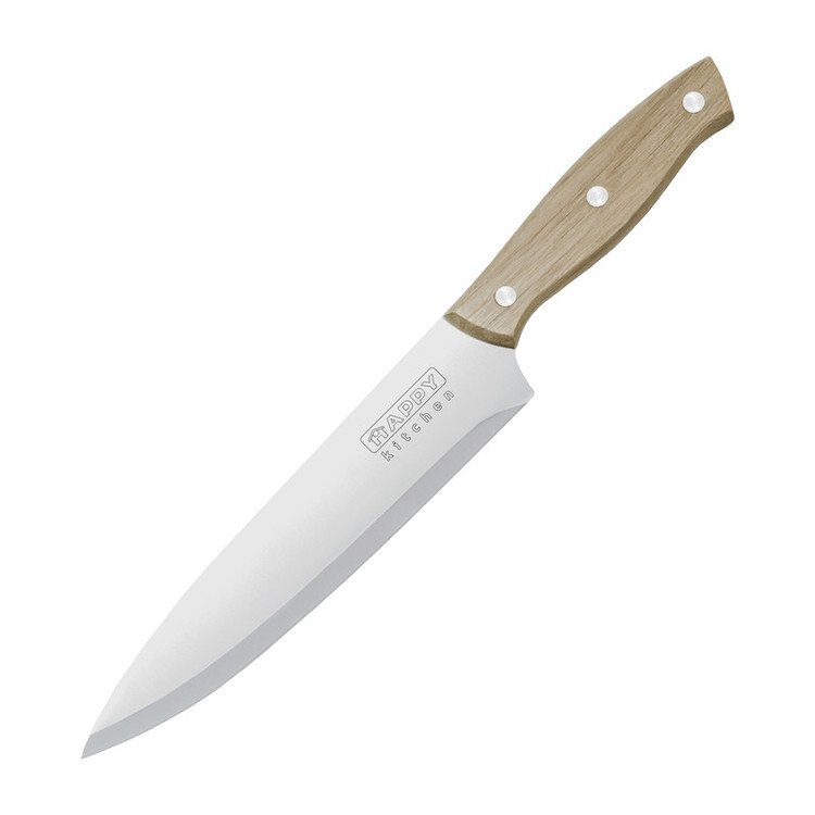 سرویس چاقو 13 پارچه با تیغه استیل و با دسته چوبی هپی کیچن مدل Stone Knife 13 به همراه استند