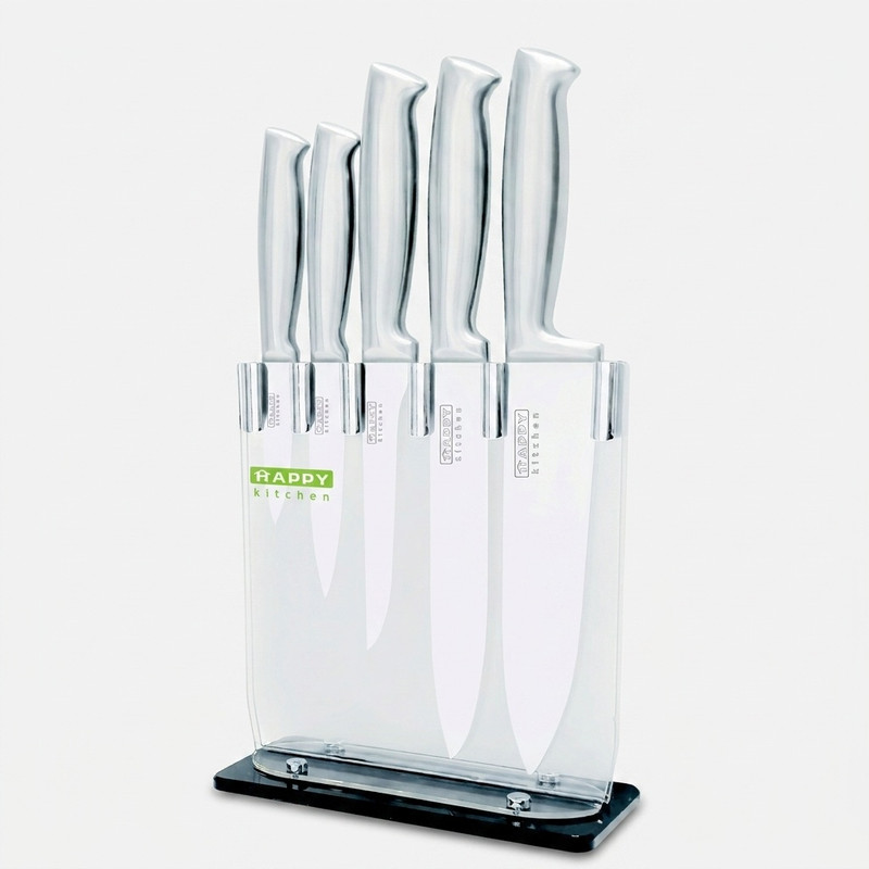 سرویس چاقو 5 پارچه هپی کیچن مدل Stone Knife PMMA