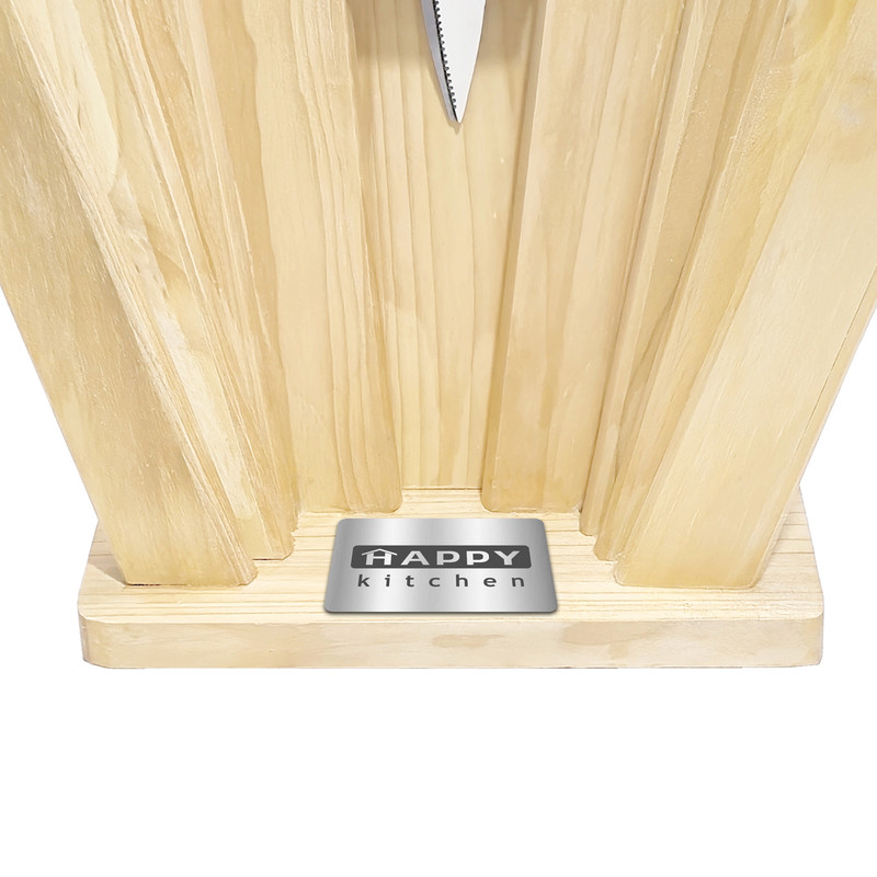 سرویس چاقو 11 پارچه با تیغه استیل و با دسته استیل و باکالیت هپی کیچن مدل Stone Knife 11