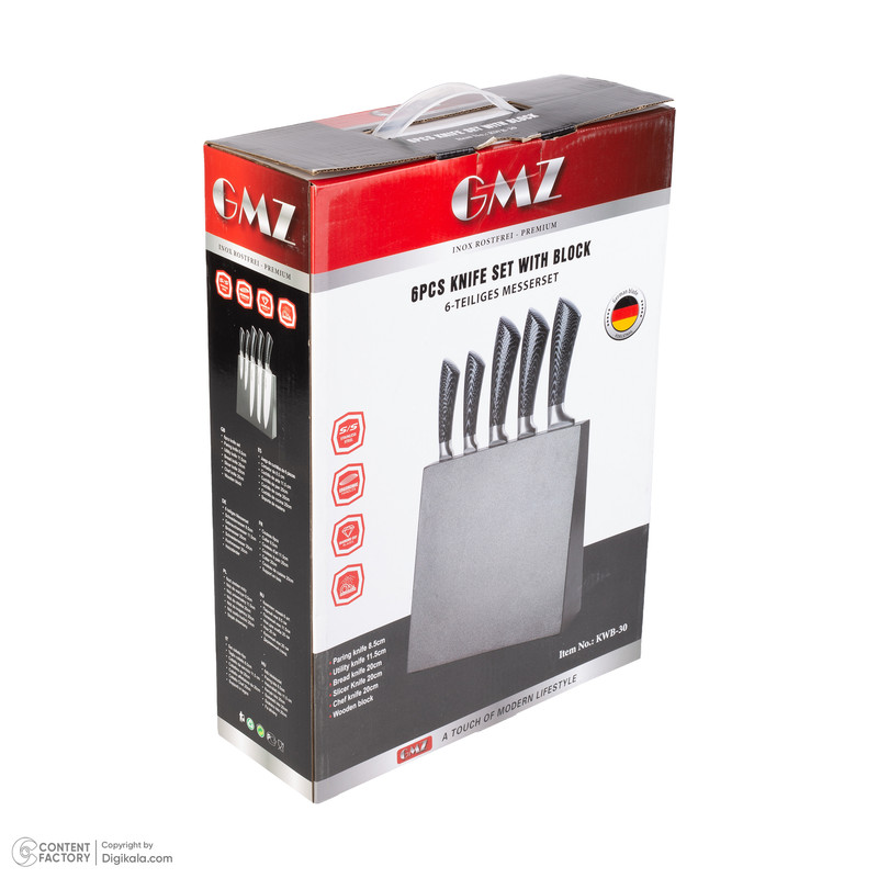 سرویس چاقو 6 پارچه جی ام زد مدل kwb-30