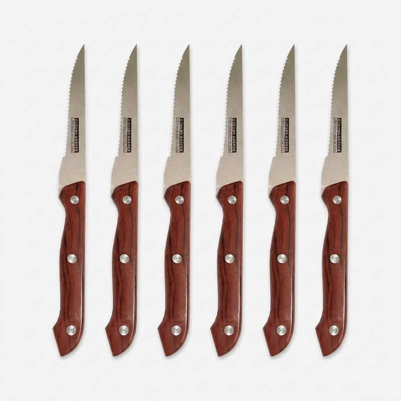 چاقو آشپزخانه مدل اره ای کد 1250 بسته 6 عددی