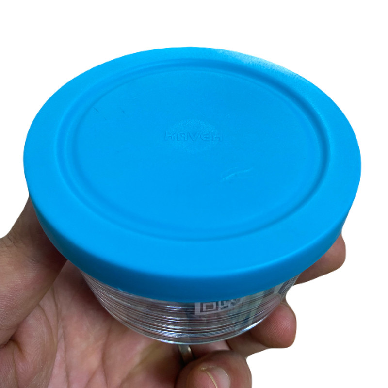 ظرف نگهدارنده با بدنه شیشه ای کاوه مدل پاپریک مینی مناسب برای قرار دادن در یخچال و فریزر مجموعه ۲ عددی