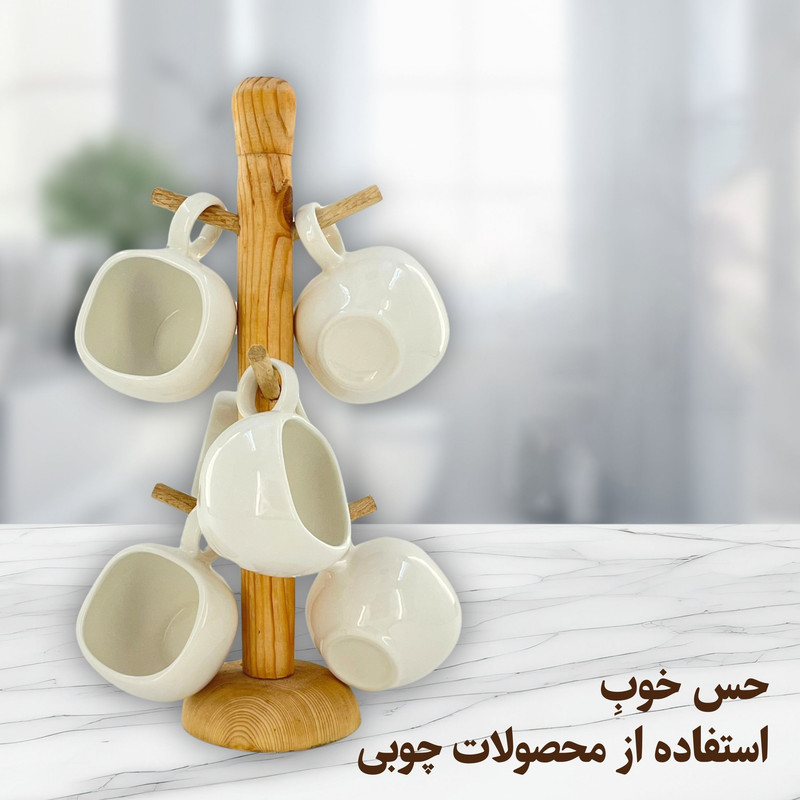 استند لیوان چوبی کد JL01