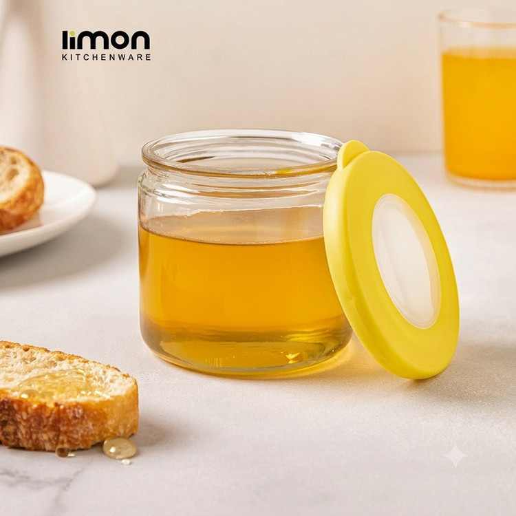 ظرف نگهدارنده با بدنه شیشه ای لیمون مدل 2499 مناسب برای قرار دادن در یخچال