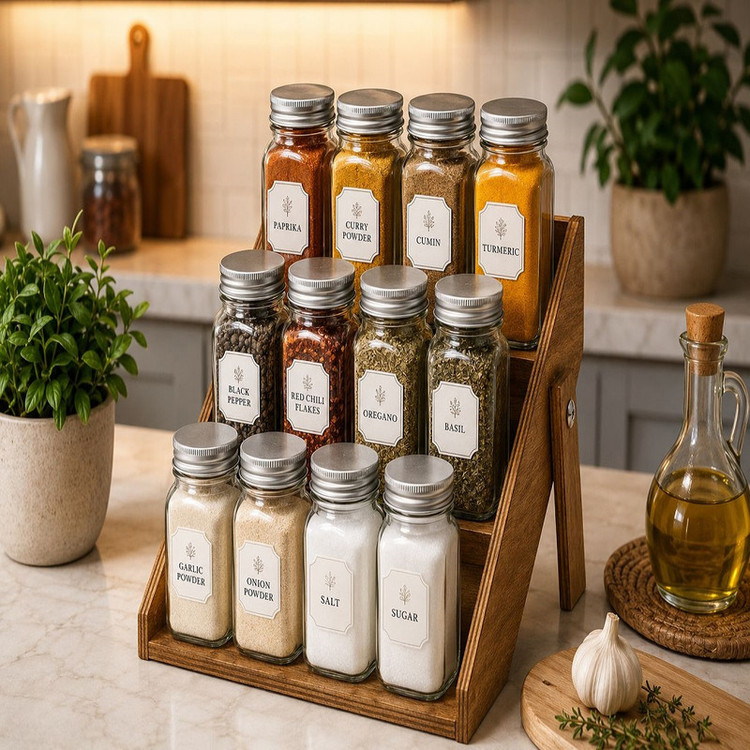 ست جا ادویه 12 پارچه مدل ایستاده دو حالته به همراه استند