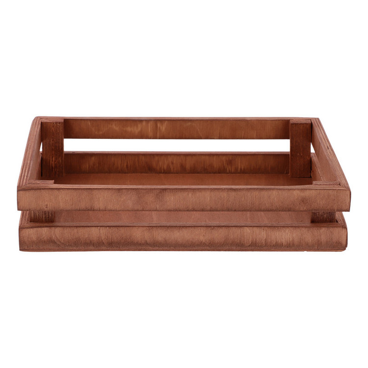 سینی چوبی مستطیل مدل S2 مناسب سرو و میوهخوری با ابعاد 30x19.5 سانتیمتر و وزن 455 گرم، غیرقابل شستوشو