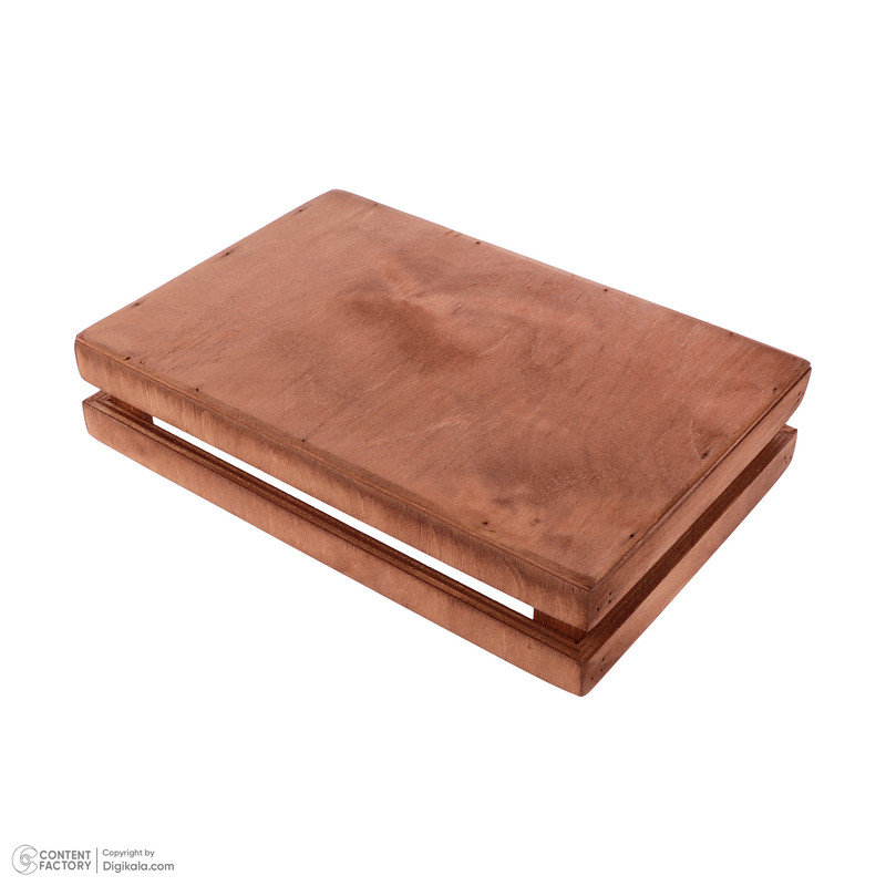 سینی چوبی مستطیل مدل S2 مناسب سرو و میوهخوری با ابعاد 30x19.5 سانتیمتر و وزن 455 گرم، غیرقابل شستوشو
