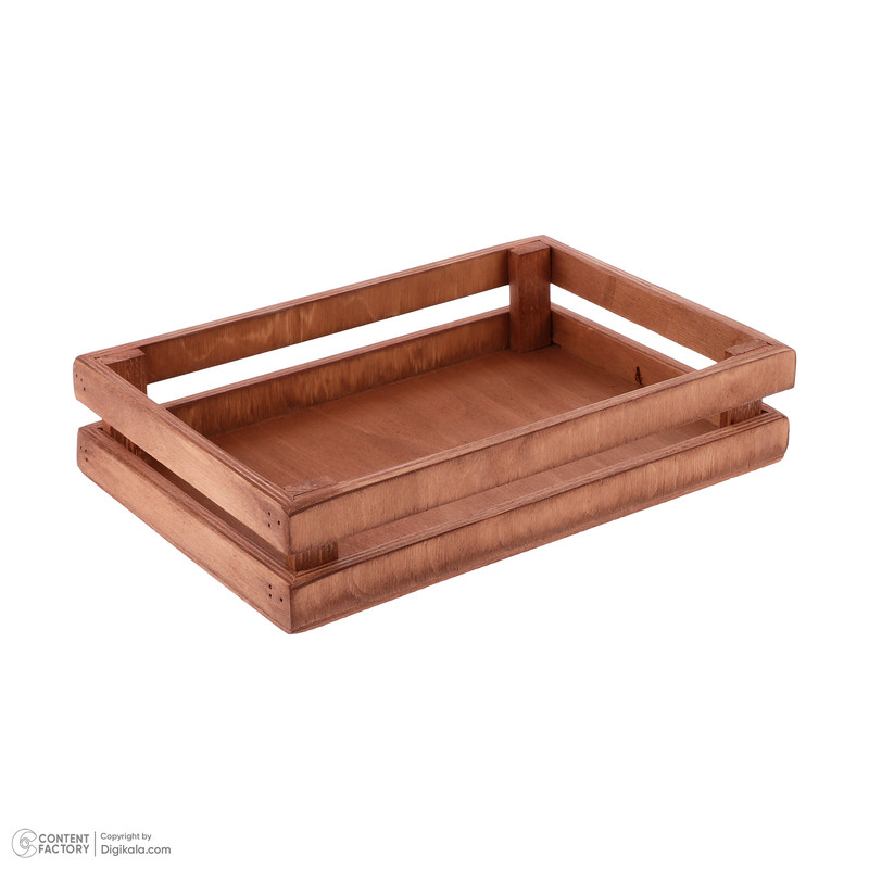 سینی چوبی مستطیل مدل S2 مناسب سرو و میوهخوری با ابعاد 30x19.5 سانتیمتر و وزن 455 گرم، غیرقابل شستوشو