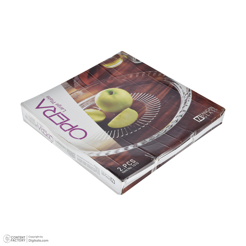 دیس کریستال دایرهای پذیرایی و میوهخوری مدل اپرا 1010 بسته 2 عددی، ساخت ایران، قابلیت شستوشو با دست و ماشین ظرفشویی