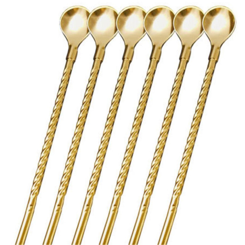 قاشق شربت خوری مدل Straw spoon بسته 6 عددی به همراه فرچه