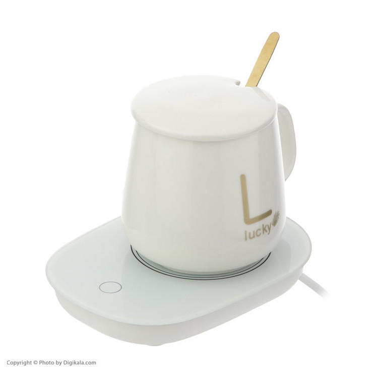 ماگ حرارتی لاکی مدل Temperature Cup به همراه صفحه گرم کن برقی